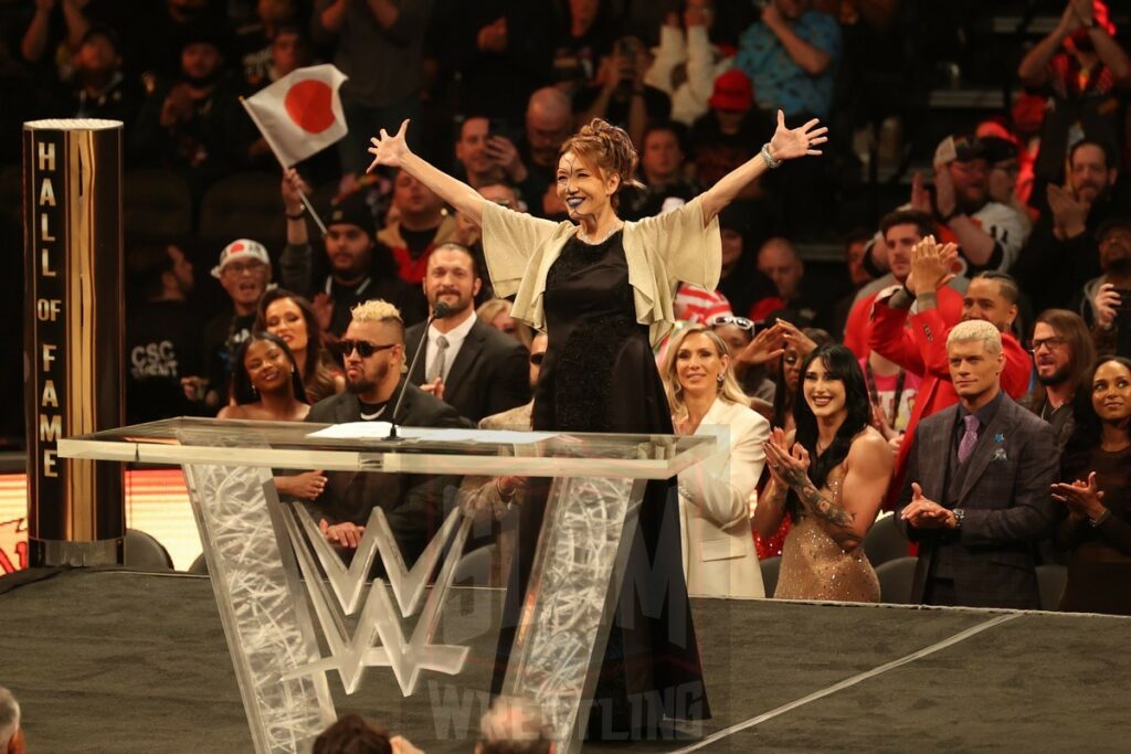 Bull Nakano at the WWE Hall of Fame ceremony at the Wells Fargo Center in Philadelphia, PA, on Friday, April 5, 2024. Photo by George Tahinos, georgetahinos.smugmug.com
