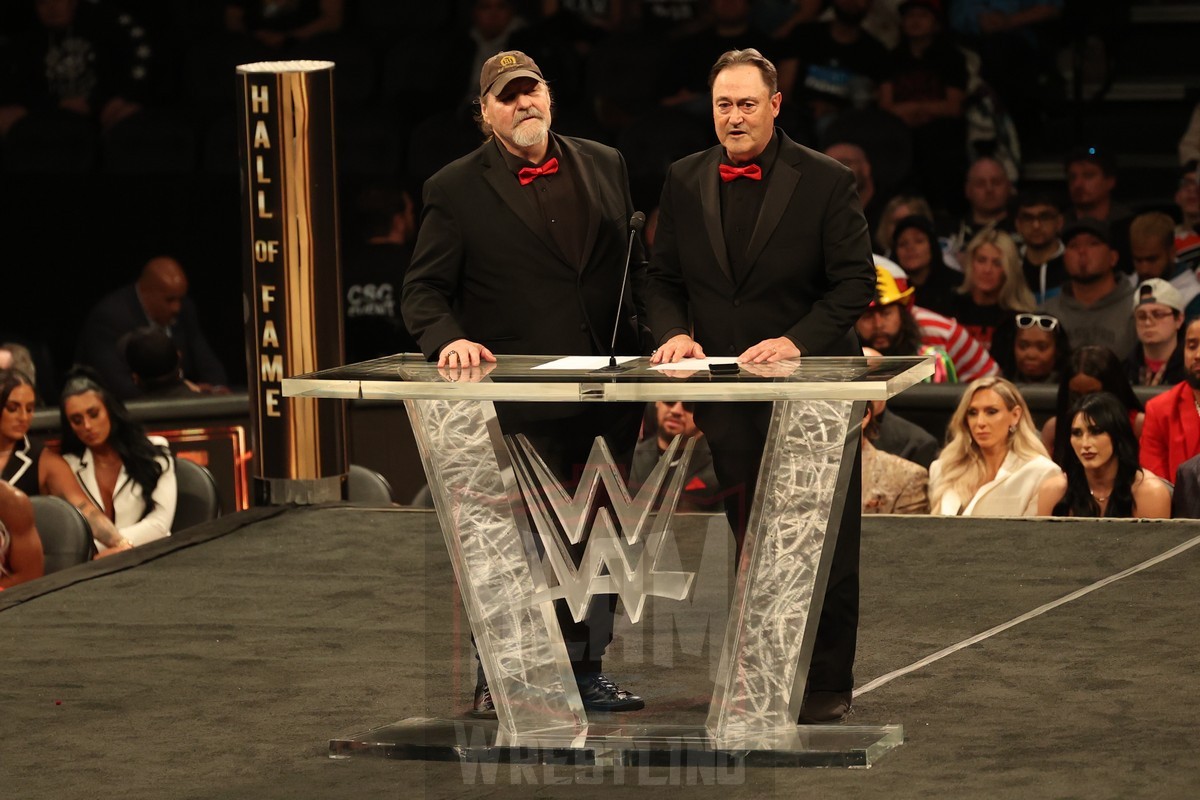 US Express Barry Windham and Mike Rotunda at the WWE Hall of Fame ceremony at the Wells Fargo Center in Philadelphia, PA, on Friday, April 5, 2024. Photo by George Tahinos, georgetahinos.smugmug.com