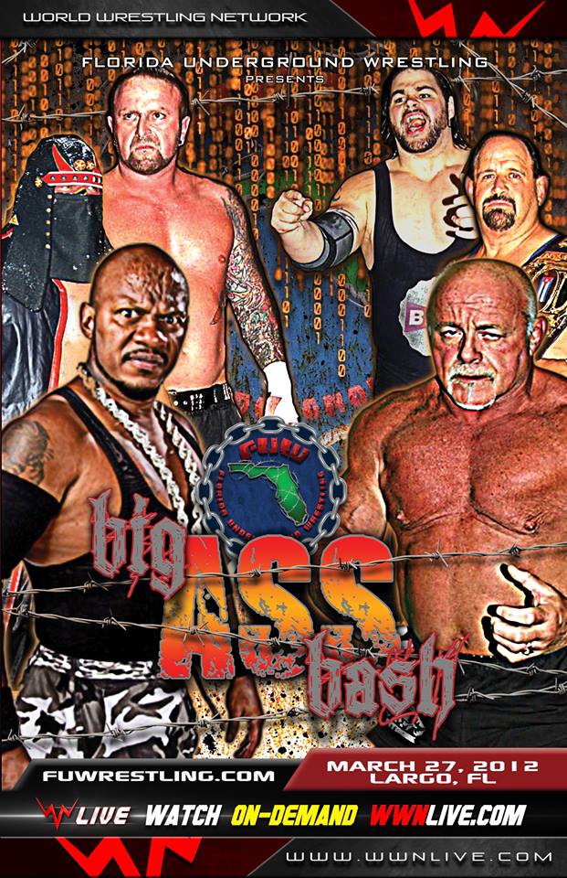 A Florida Underground Wrestling card from 2012 with New Jack and Kevin Sullivan.