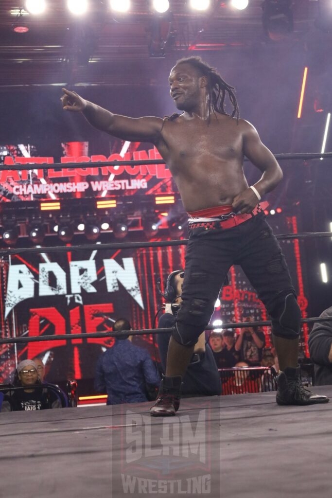 Rich Swann at Battleground Championship Wrestling's "Born To Die" on Friday, April 5, 2024, at the 2300 Arena in Philadelphia, PA. Photo by Christine Coons, www.coonsphotography.com