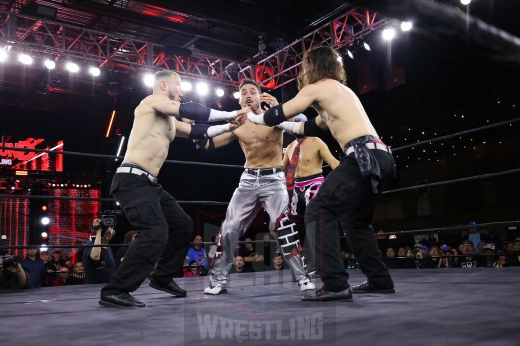 The Nu Backseatz (JP Grayson, Johnny Kashmere, Tommy Grayson) at Battleground Championship Wrestling's "Born To Die" on Friday, April 5, 2024, at the 2300 Arena in Philadelphia, PA. Photo by Christine Coons, www.coonsphotography.com