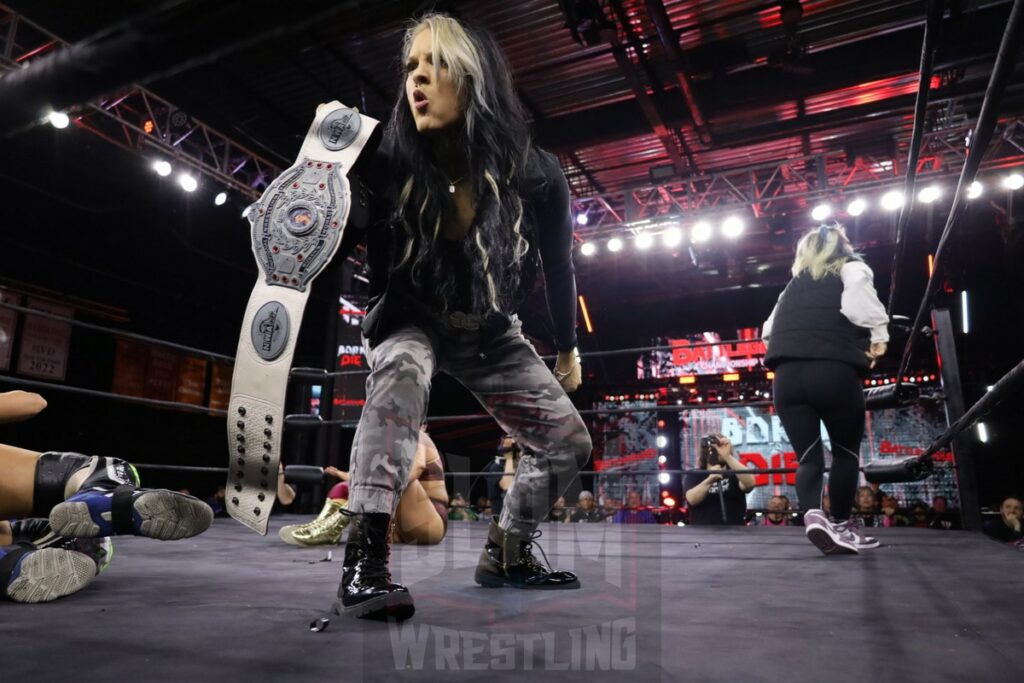 NWA Women's champion Kenzie Paige at Battleground Championship Wrestling's "Born To Die" on Friday, April 5, 2024, at the 2300 Arena in Philadelphia, PA. Photo by Christine Coons, www.coonsphotography.com