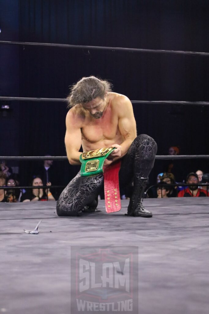 Brian Kendrick retains the Battleground Championship at Battleground Championship Wrestling's "Born To Die" on Friday, April 5, 2024, at the 2300 Arena in Philadelphia, PA. Photo by Christine Coons, www.coonsphotography.com