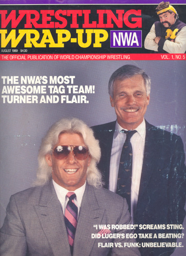 Ric Flair and Ted Turner on a WCW/NWA program.