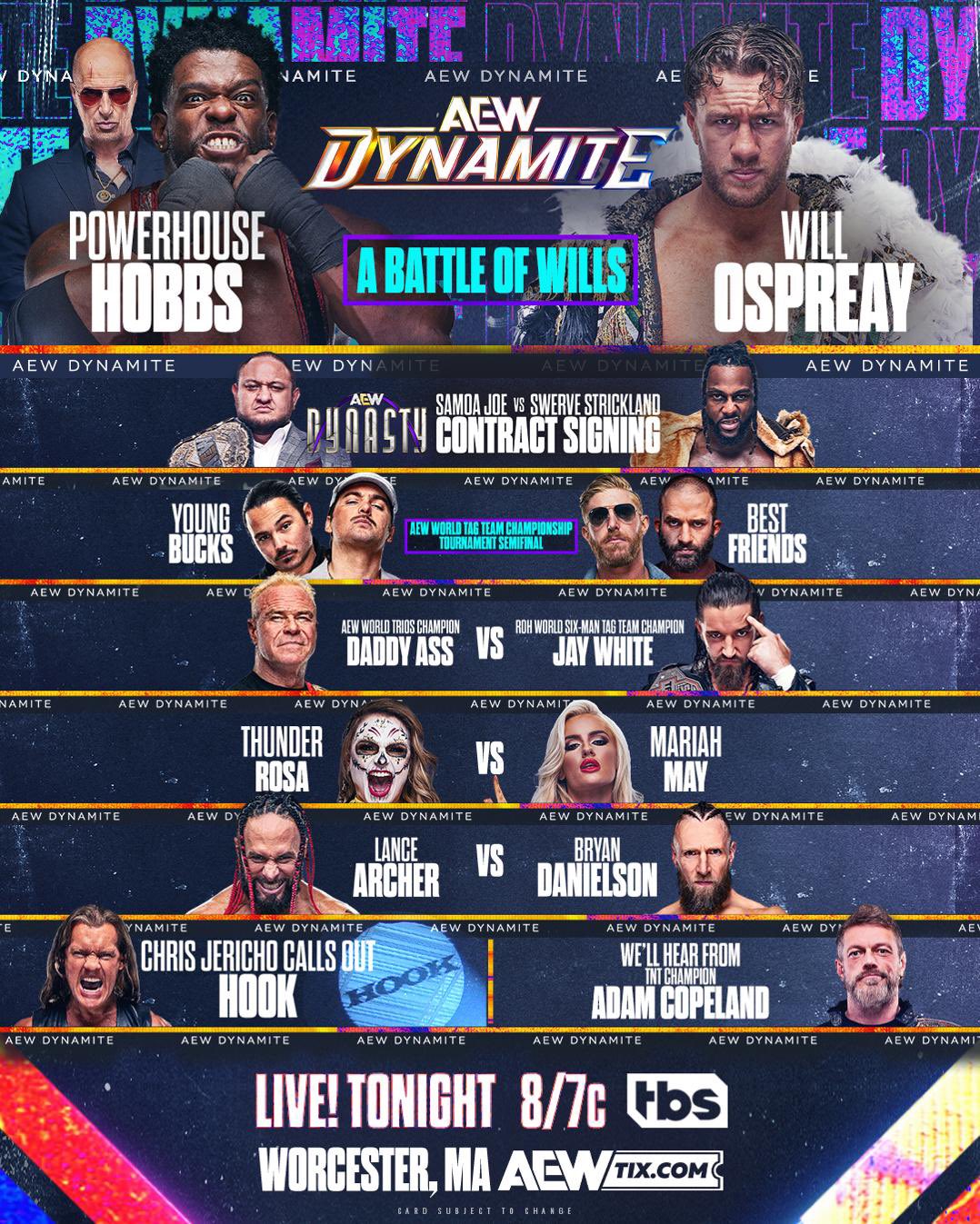 AEW Card for April 4, 2024. Courtesy of AEW