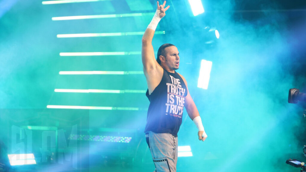 Matt Hardy enters the Casino Ladder Match at AEW Dynamite on Wednesday, October 6, 2021, at The Liacouras Center in Philadelphia, PA. Photo by George Tahinos, Slam Wrestling. https://georgetahinos.smugmug.com
