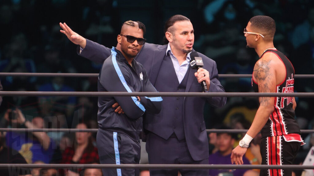 Matt Hardy with Private Party at AEW Dynamite, at Boardwalk Hall in Atlantic City, NJ, on February 9, 2022. Photo by George Tahinos, Slam Wrestling. https://georgetahins.smugmug.com