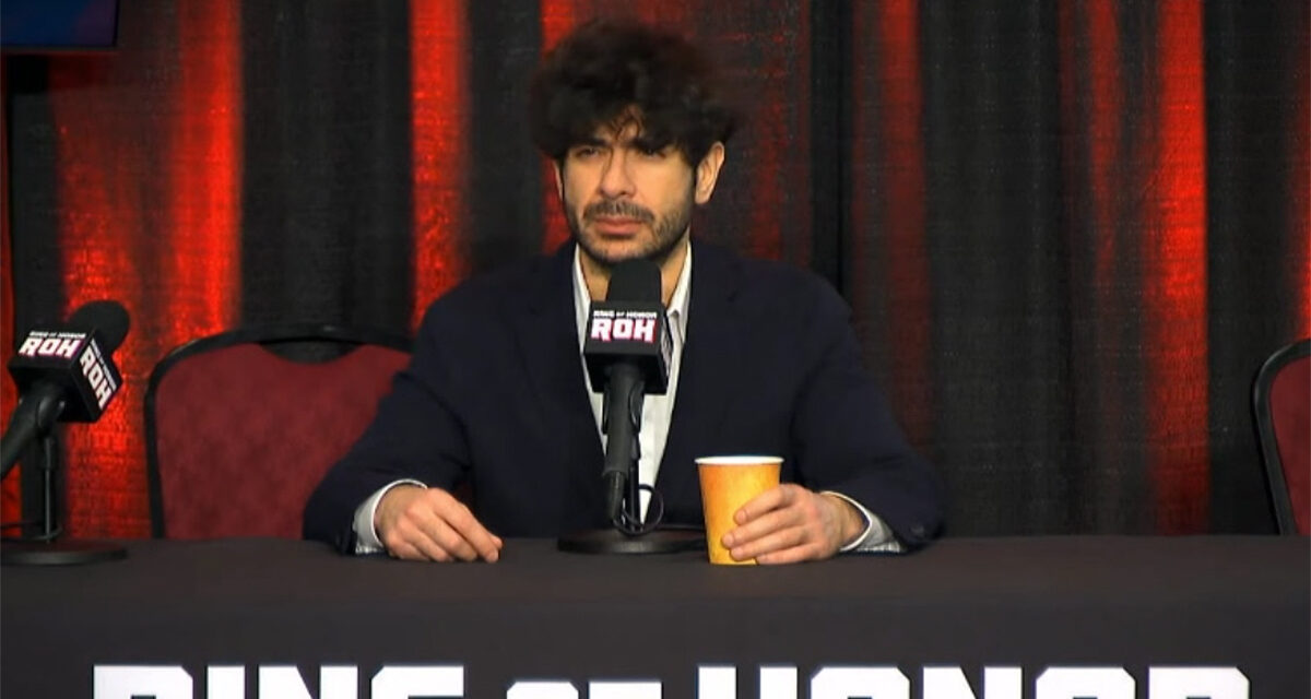 Tony Khan at the The Liacouras Center in Philadelphia, Pennsylvania, on April 5, 2024, after Ring of Honor Supercard of Honor.