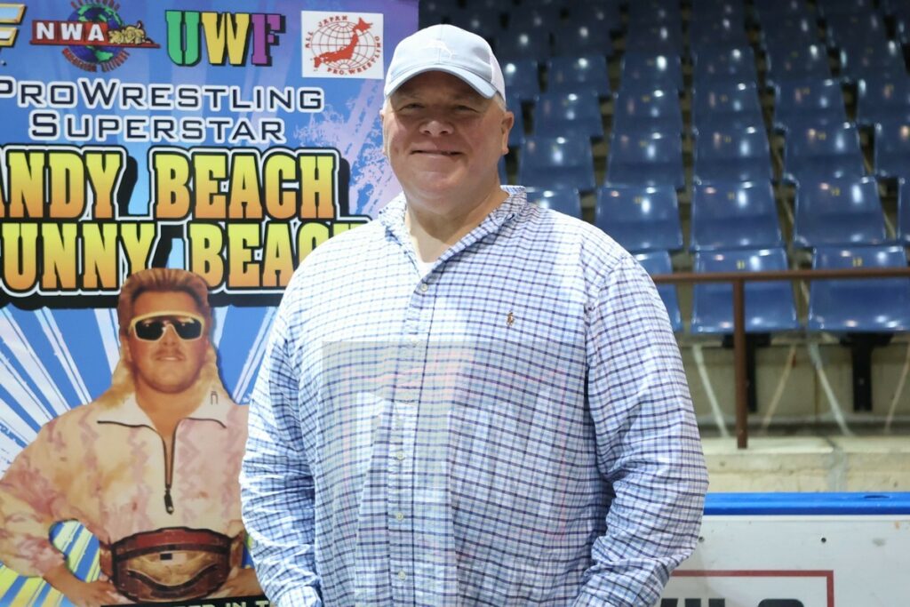 Sandy Beach / Sunny Beach at the 80s Wrestling Con on Saturday, May 4, 2024, at the Mennen Sports Arena in Morristown, New Jersey. Photo by George Tahinos, georgetahinos.smugmug.com