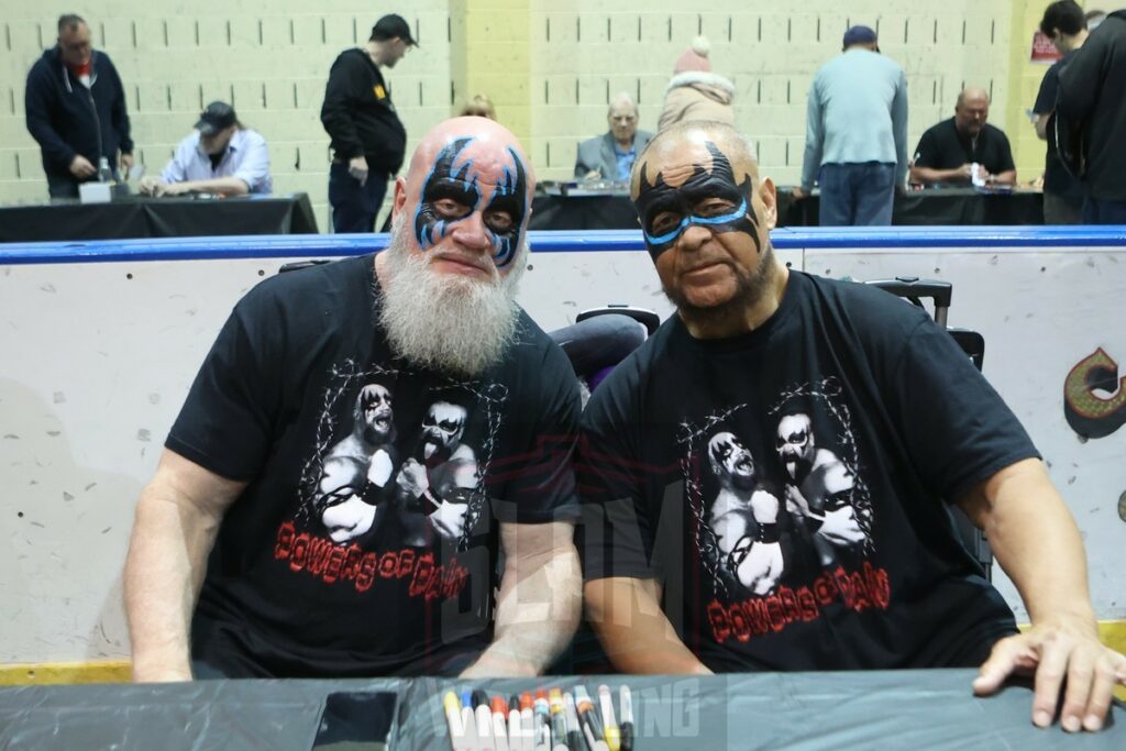 Powers of Pain Warlord and Barbarian at the 80s Wrestling Con on Saturday, May 4, 2024, at the Mennen Sports Arena in Morristown, New Jersey. Photo by George Tahinos, georgetahinos.smugmug.com