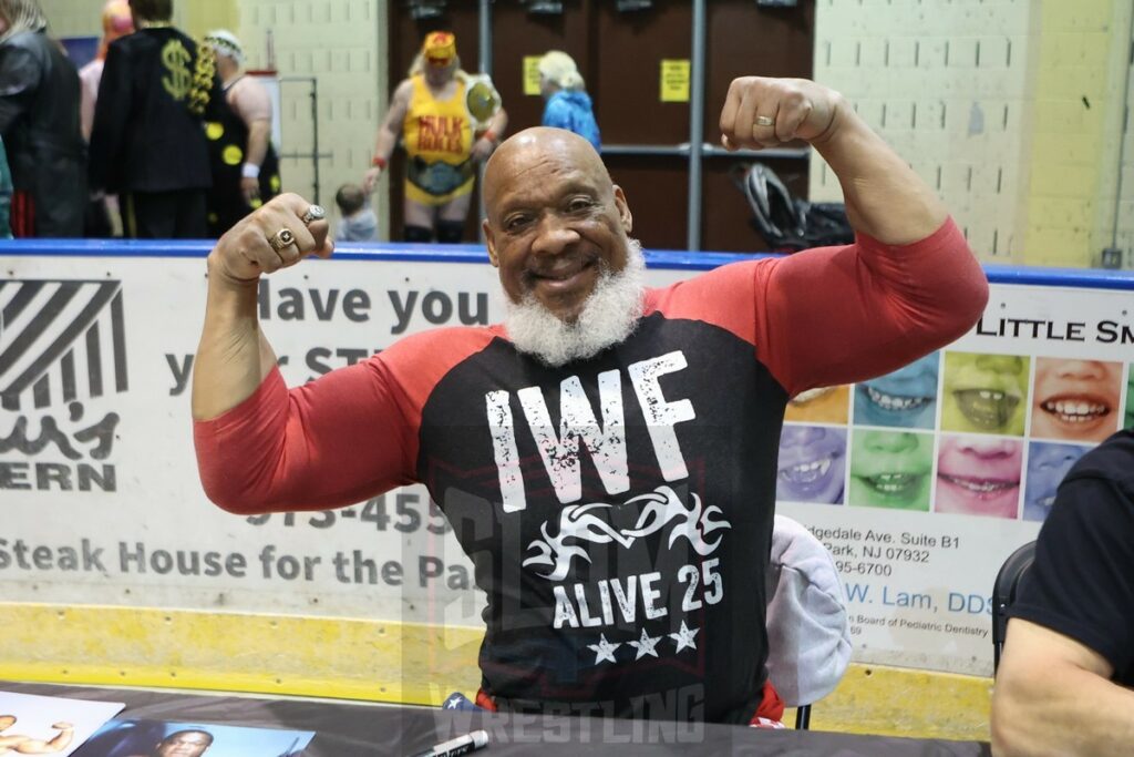 Tony Atlas at the 80s Wrestling Con on Saturday, May 4, 2024, at the Mennen Sports Arena in Morristown, New Jersey. Photo by George Tahinos, georgetahinos.smugmug.com