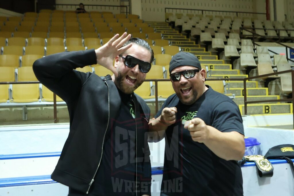The Now (Hale Collins and Vik Dalishus) at the 80s Wrestling Con on Saturday, May 4, 2024, at the Mennen Sports Arena in Morristown, New Jersey. Photo by George Tahinos, georgetahinos.smugmug.com
