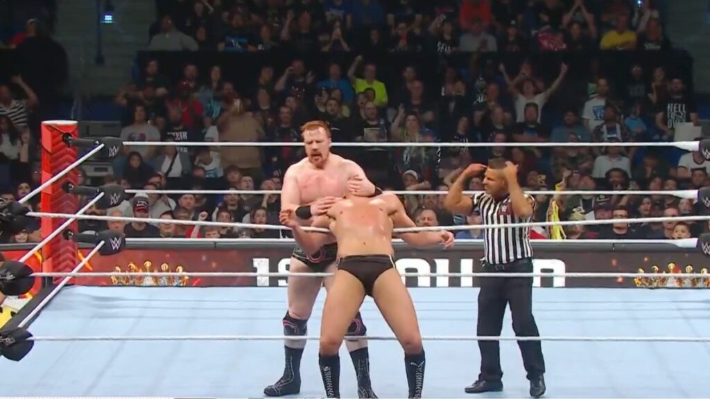 Sheamus punishing Gunther.