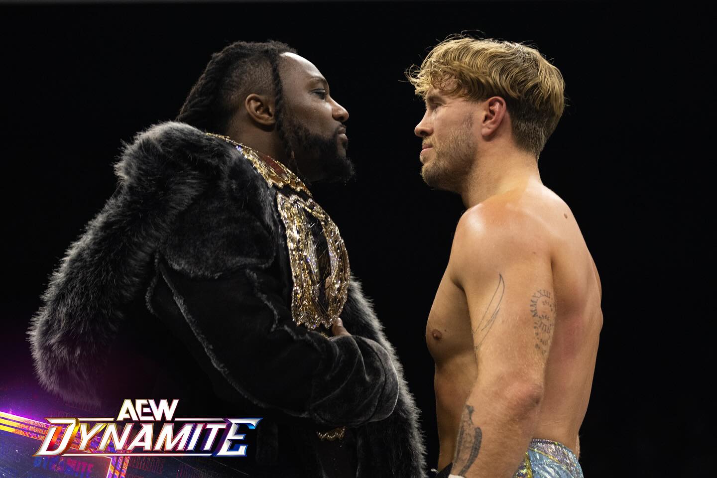Swerve Strickland and Will Ospreay on AEW Dynamite on Wednesday, May 29, 2024 in Los Angeles, Calif. AEW photo by Ricky Havlik