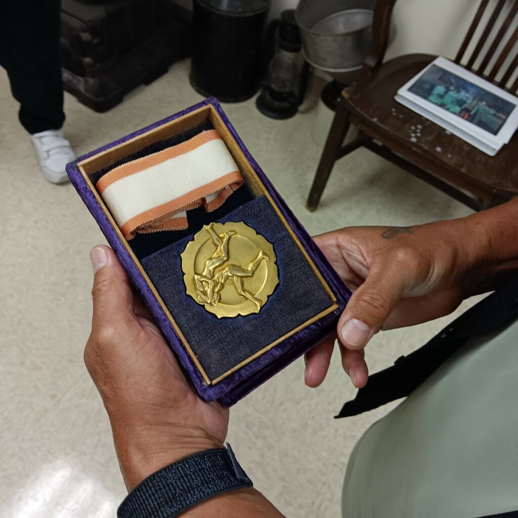 Berney Gonzales' gold medal. 