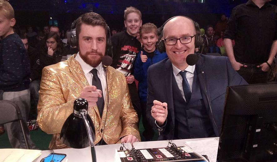 Joe Hendry and Greg Lambert on commentary. Photo courtesy Beyond Radio