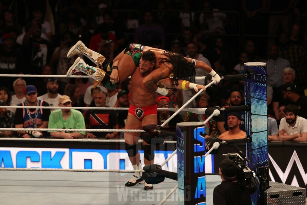 Money in the Bank Qualifying match: LA Knight vs. Santos Escobar vs. Logan Paul at Madison Square Garden, in New York City, NY, on Friday, June 28, 2024, as WWE presented Smackdown. Photo by George Tahinos, georgetahinos.smugmug.com