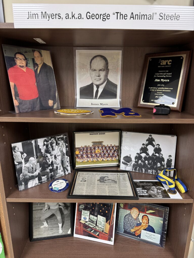 George Steele display in Madison Heights Margene and Jack Scott Heritage Rooms. 