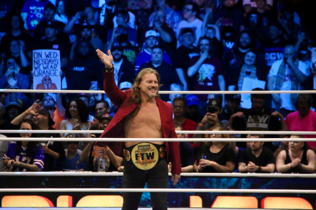 "The Learning Tree" Chris Jericho greets fans at AEW Dynamite at the Keybank Center in Buffalo, NY on June 26, 2024. Photo by Steve Argintaru, Twitter/IG: @steven