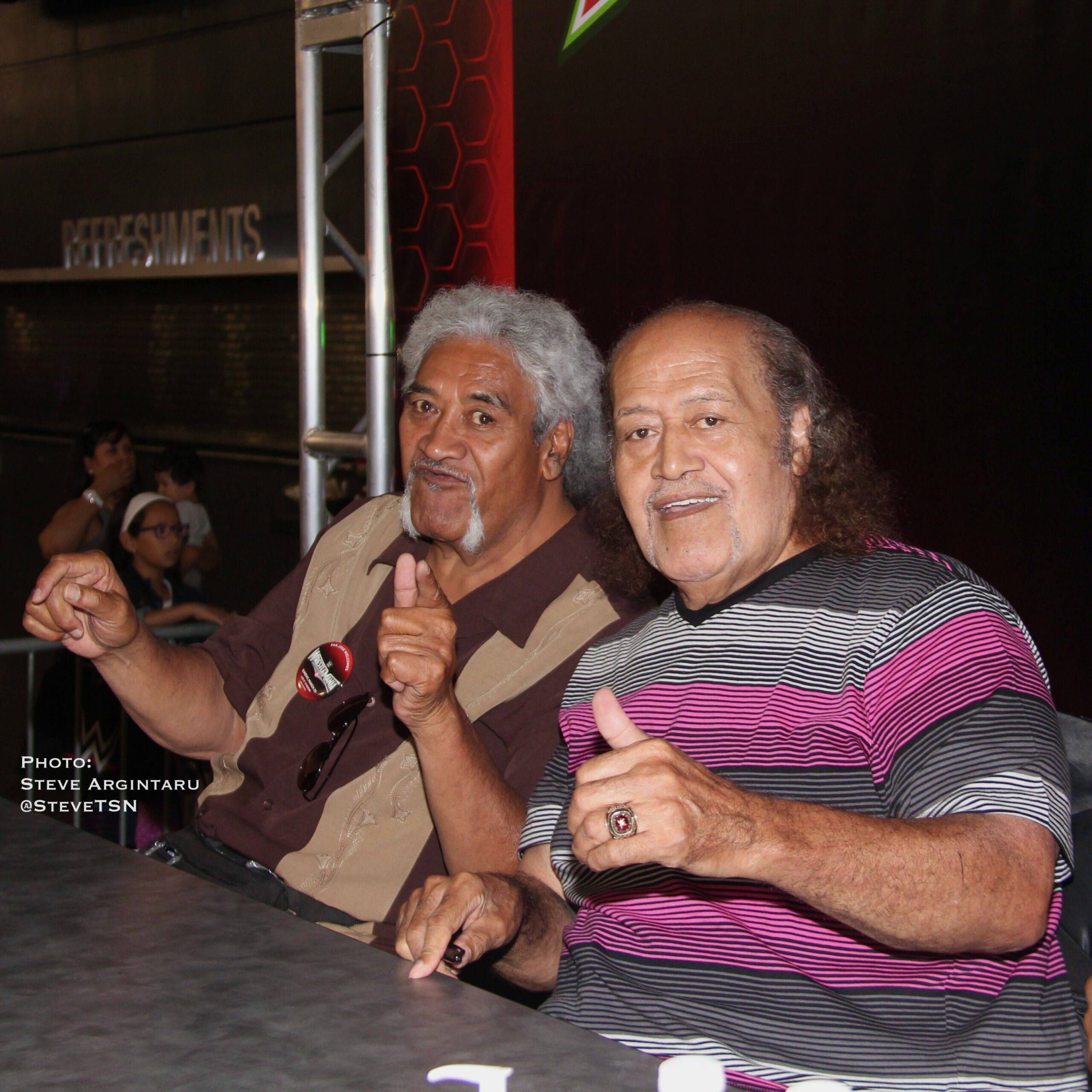 The Wild Samoans, Sika and Afa, in 2015. Photo by Steve Argintaru, Twitter: @stevetsn Instagram: @stevetsn