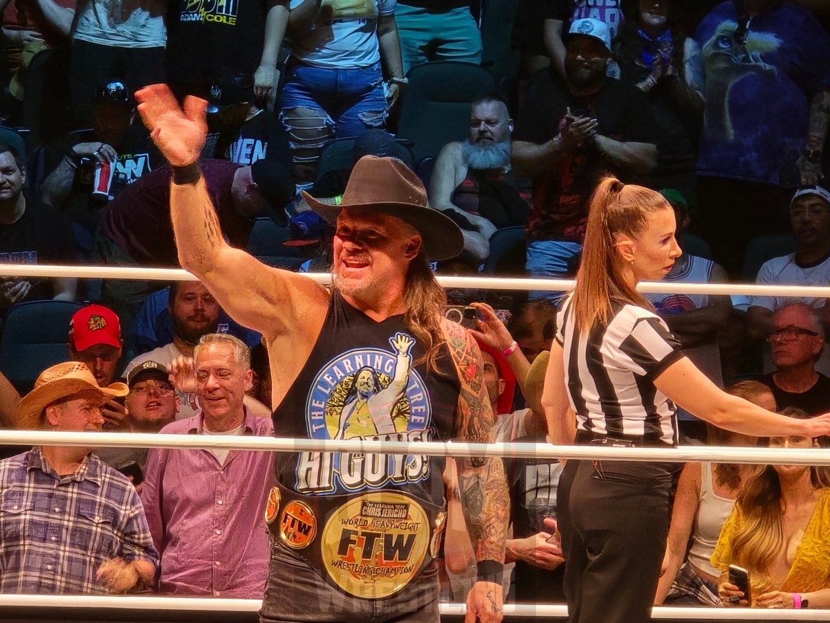 Chris Jericho at AEW Dynamite at the Scotiabank Saddledome in Calgary, Alberta, on July 10, 2024. Photo by Jason Clevett