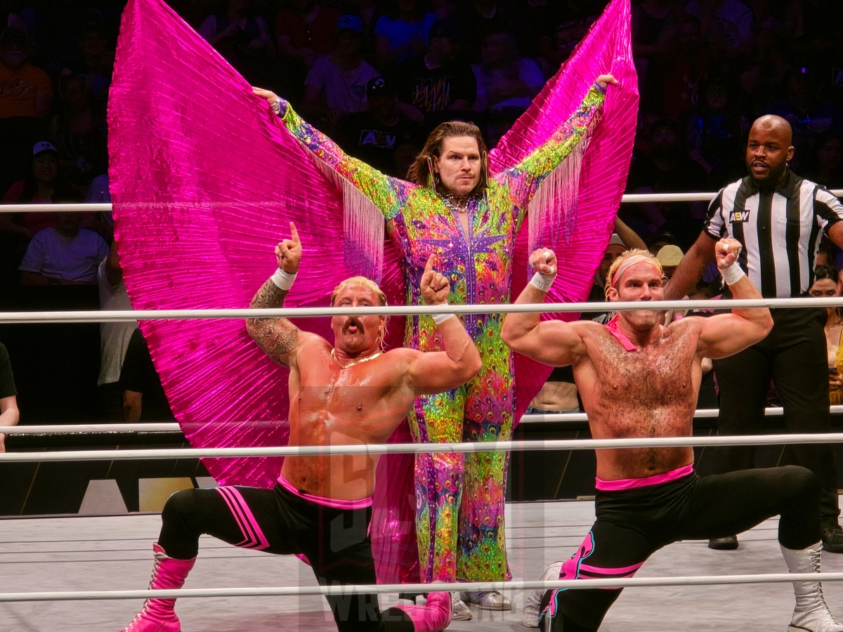 The Outrunners with Dalton Castle at AEW Collision at the Scotiabank Saddledome in Calgary, Alberta, taped on July 10, 2024, and airing on July 13, 2024. Photo by Jason Clevett