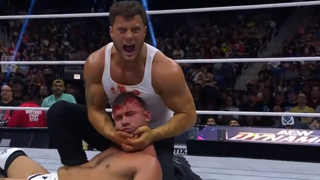 MJF beats up Daniel Garcia at AEW Dynamite in Chicago on July 3, 2024.