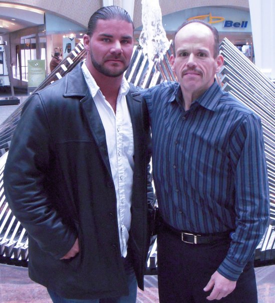 Bobby Roode and Bill Custers in the BCE Place atrium.