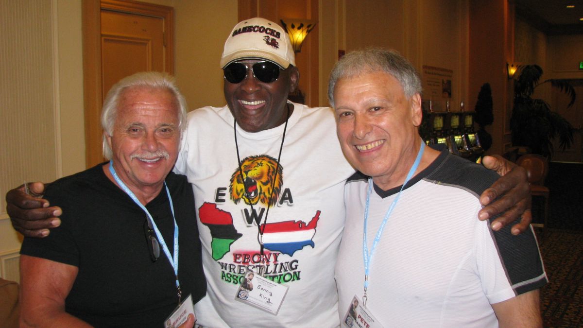 Bruce Swazye, Sonny King and Pete Sanchez at the 2010 Cauliflower Alley Club reunion. Photo by Greg Oliver