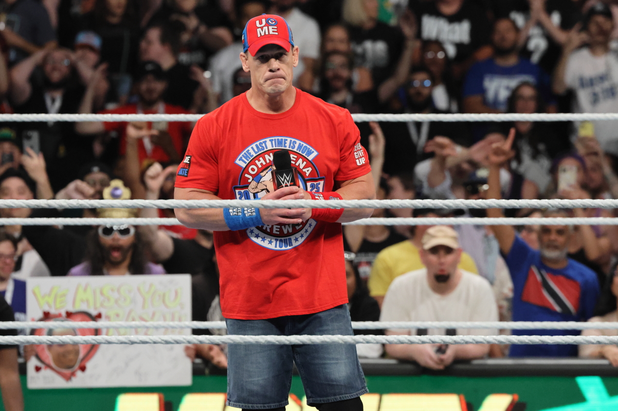 John Cena at the Money in the Bank PLE on Saturday, July 6, 2024, at Scotiabank Arena in Toronto. Photo by Steve Argintaru, Twitter/IG: @stevetsn