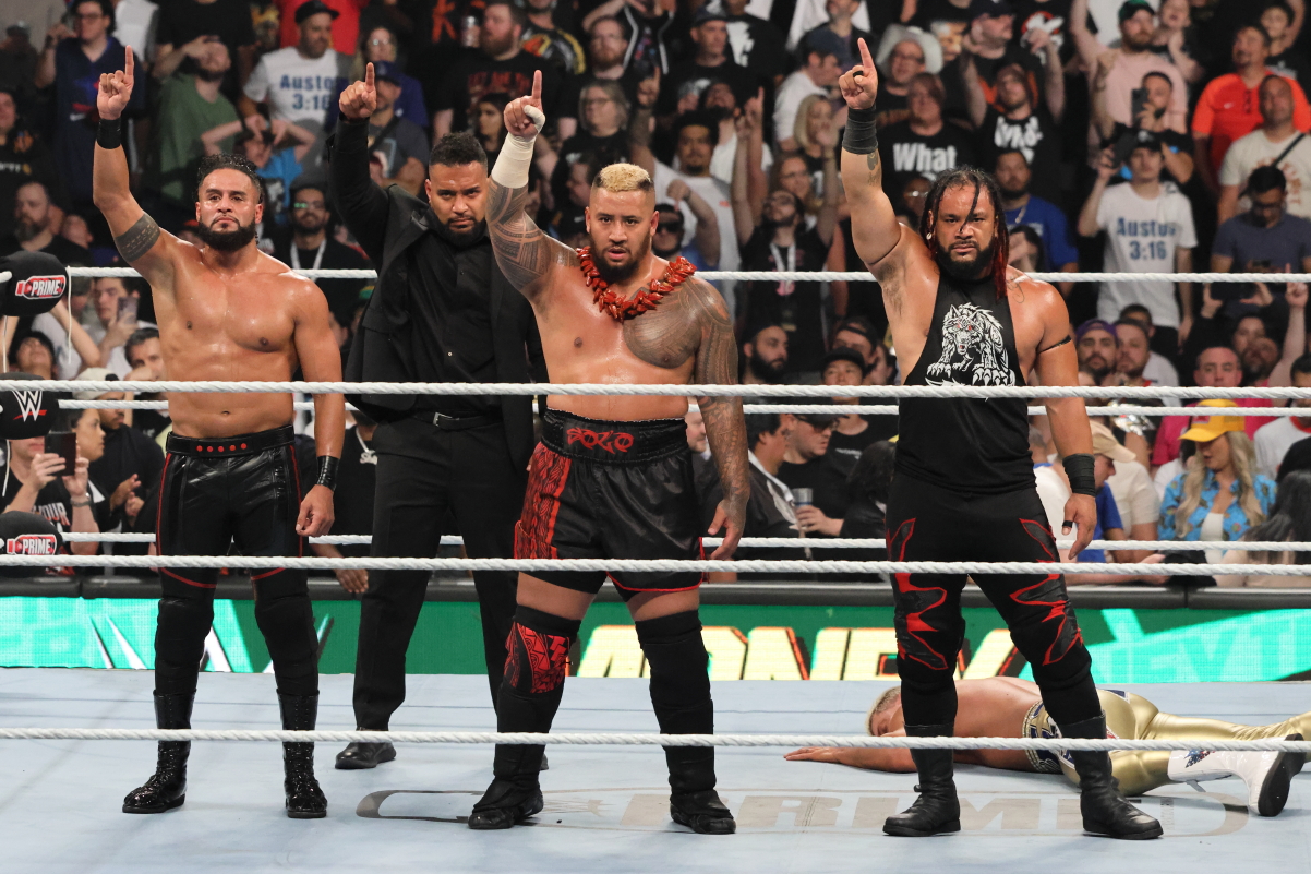 The Bloodline Vs Kevin Owens, Randy Orton & Cody Rhodes at the Money in the Bank PLE on Saturday, July 6, 2024, at Scotiabank Arena in Toronto. Photo by Steve Argintaru, Twitter/IG: @stevetsn