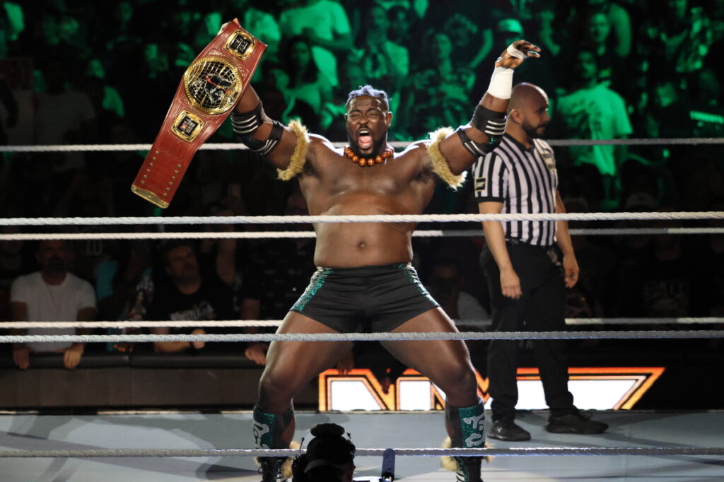 NXT North American champion Oba Femi at NXT Heatwave on Sunday, July 7, 2024, at Scotiabank Arena in Toronto. Photo by Steve Argintaru, Twitter/IG: @stevetsn