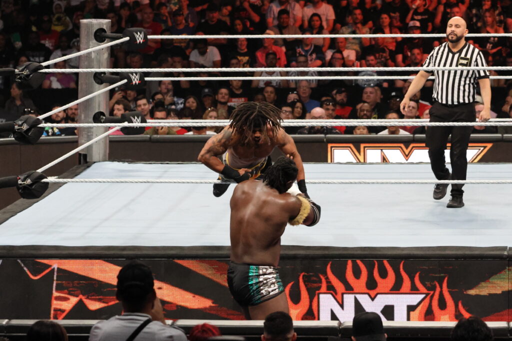 NXT North American Champion Oba Femi def. Wes Lee at NXT Heatwave on Sunday, July 7, 2024, at Scotiabank Arena in Toronto. Photo by Steve Argintaru, Twitter/IG: @stevetsn