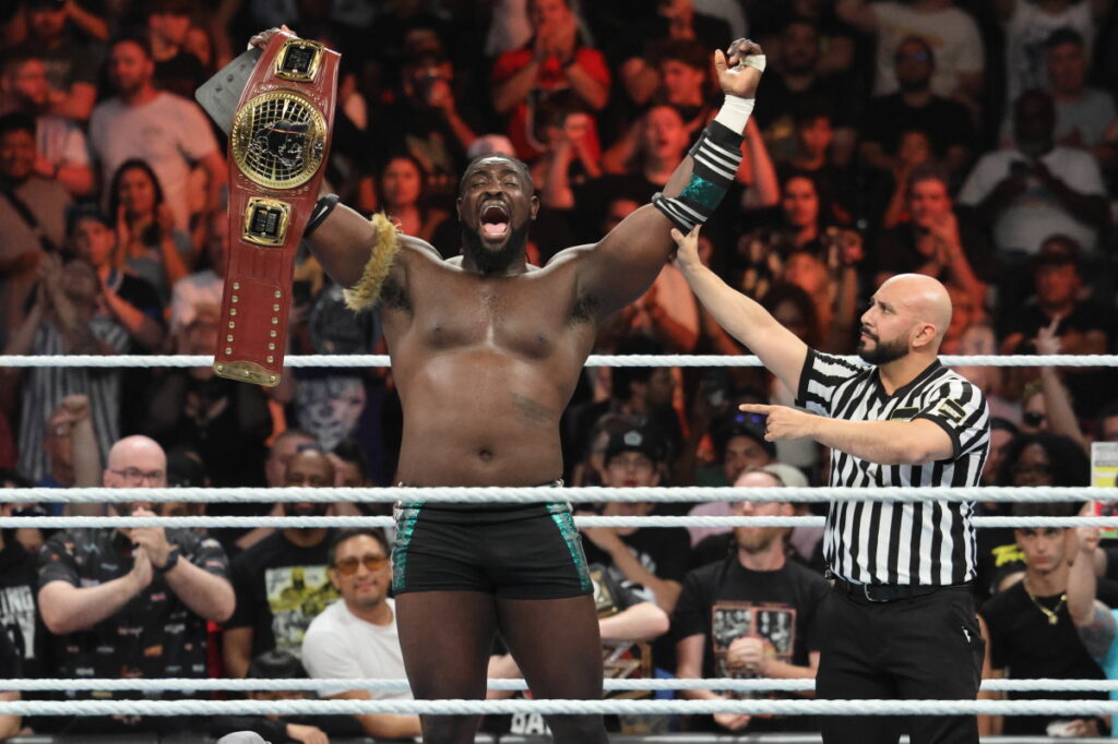 NXT North American Champion Oba Femi retains his title against Wes Lee at NXT Heatwave on Sunday, July 7, 2024, at Scotiabank Arena in Toronto. Photo by Steve Argintaru, Twitter/IG: @stevetsn