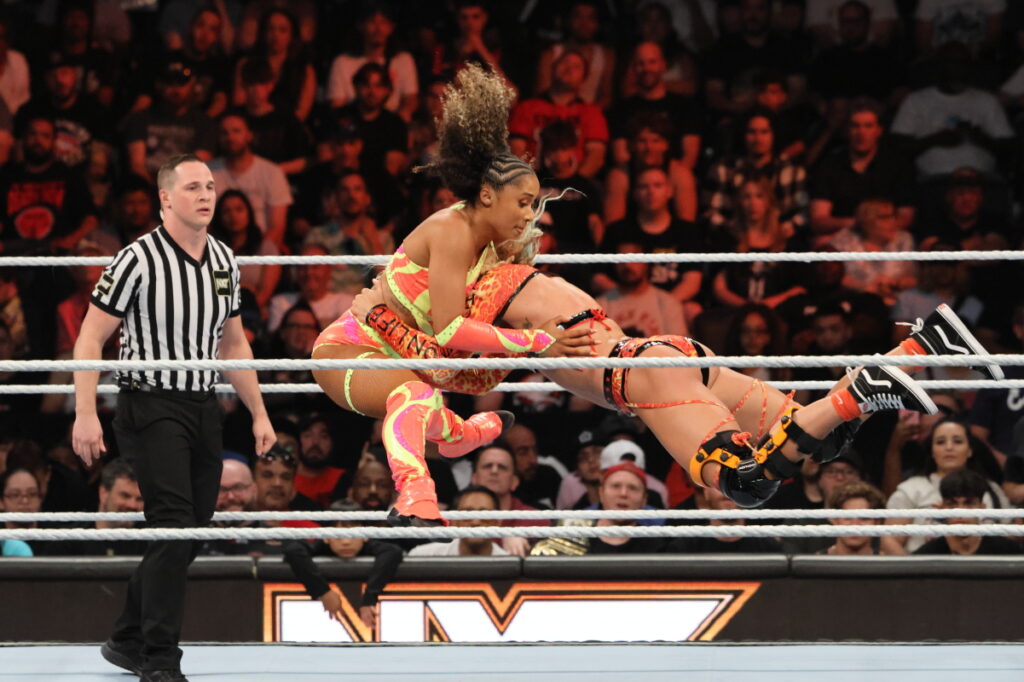 NXT Women’s North American Champion Kelani Jordan vs. Sol Ruca at NXT Heatwave on Sunday, July 7, 2024, at Scotiabank Arena in Toronto. Photo by Steve Argintaru, Twitter/IG: @stevetsn