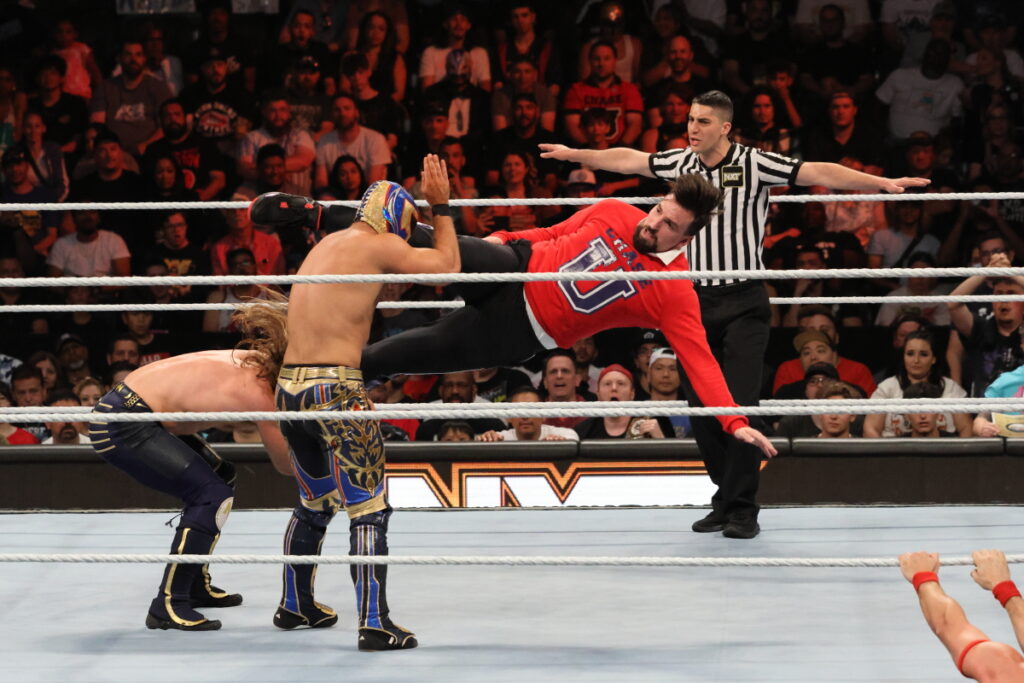 NXT Tag Team Champions Axiom & Nathan Frazer vs. Chase U at NXT Heatwave on Sunday, July 7, 2024, at Scotiabank Arena in Toronto. Photo by Steve Argintaru, Twitter/IG: @stevetsn