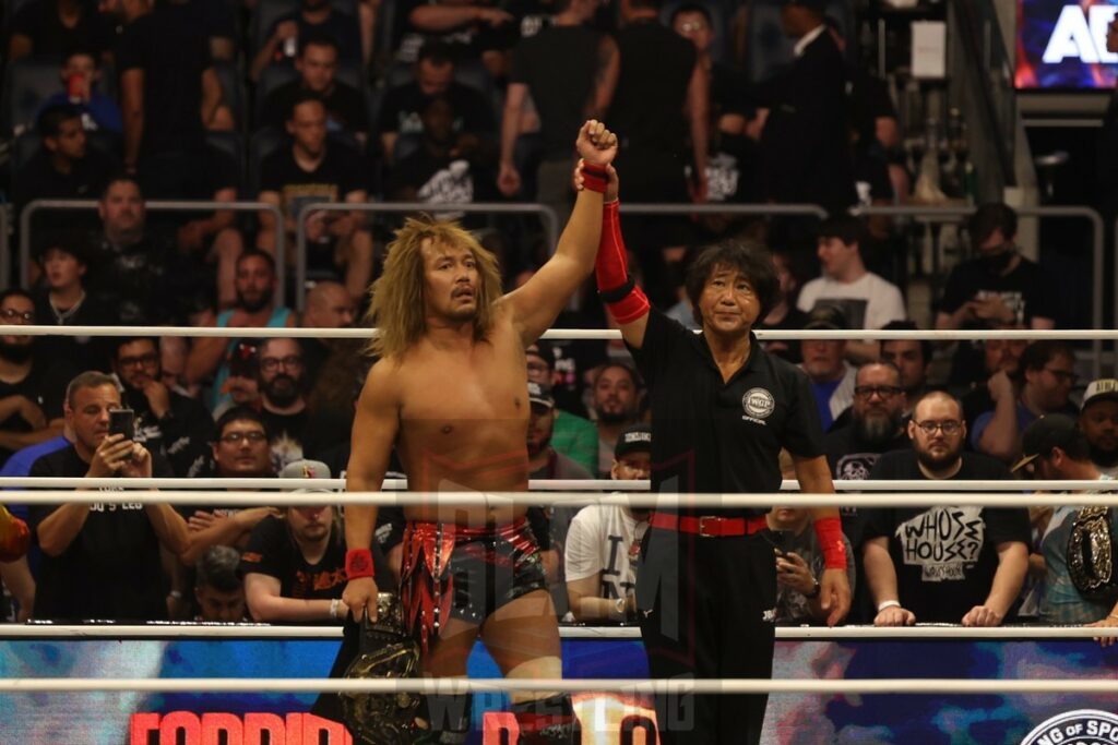 Tetsuya Naito is the new IWGP World Heavyweight Champion at AEW Forbidden Door at UBS Arena in Belmont Park, NY, on Long Island, on Sunday, June 30, 2024. Photo by George Tahinos, https://georgetahinos.smugmug.com