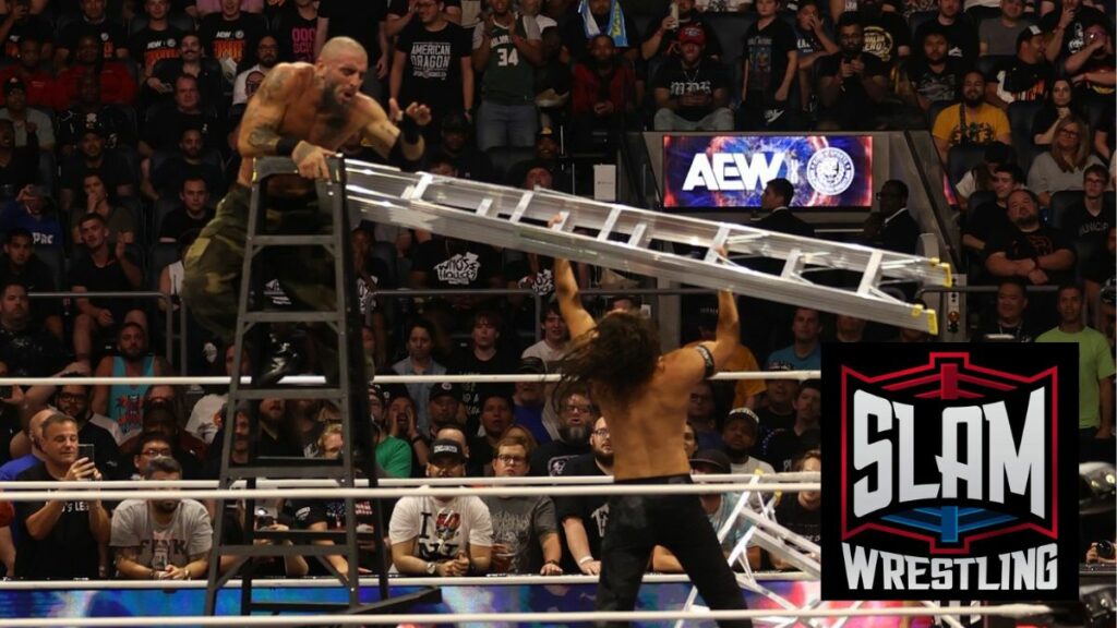 Ladder Match for the AEW TNT Championship: Konosuke Takeshita Vs. Mark Briscoe Vs. Jack Perry Vs. Dante Martin Vs. Lio Rush Vs. El Phantasmo at AEW Forbidden Door at UBS Arena in Belmont Park, NY, on Long Island, on Sunday, June 30, 2024. Photo by George Tahinos, https://georgetahinos.smugmug.com