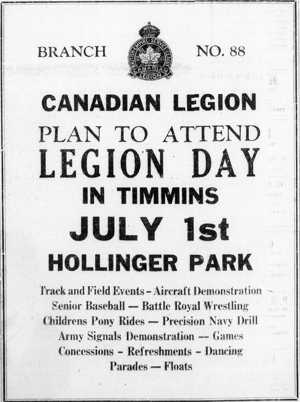 Timmins, Ontario, July 1, 1949