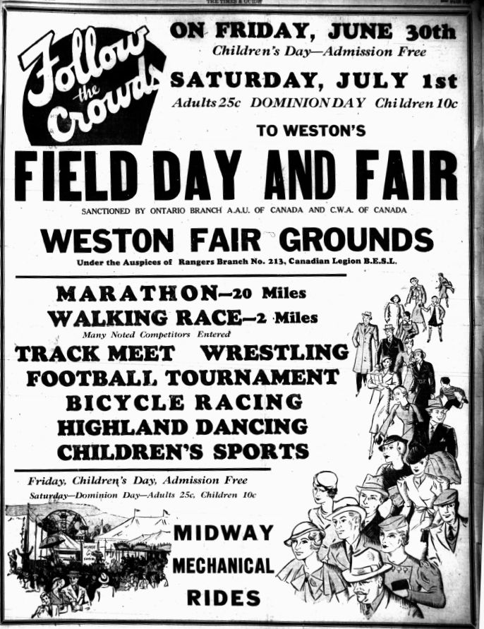 Weston, Ontario, July 1, 1936