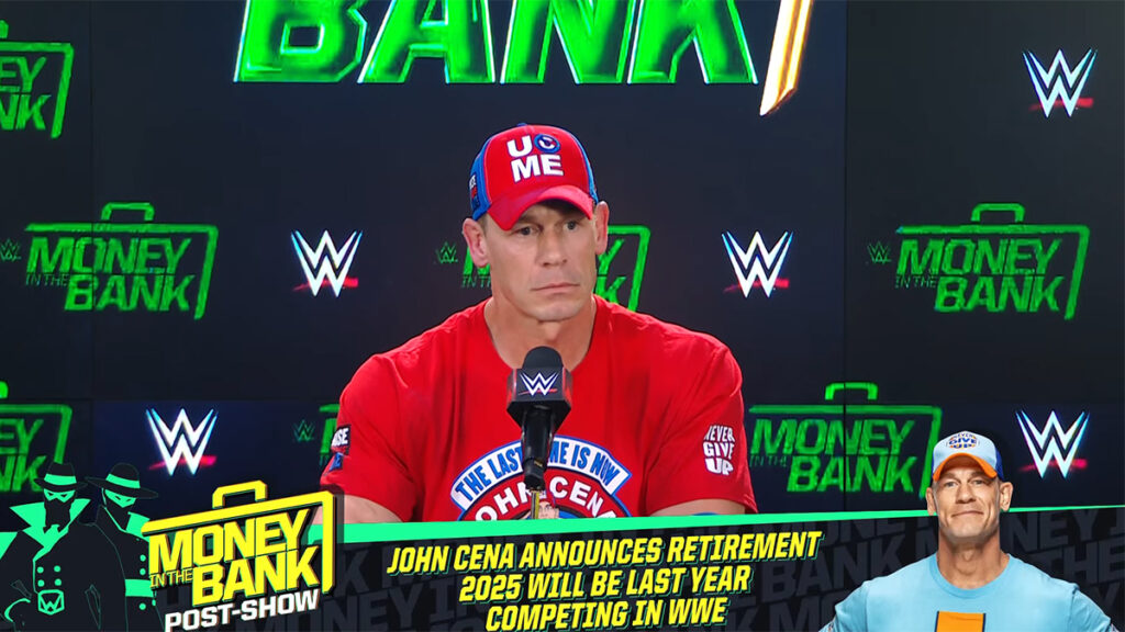 John Cena post-show at the Money in the Bank PLE on Saturday, July 6, 2024, at Scotiabank Arena in Toronto.