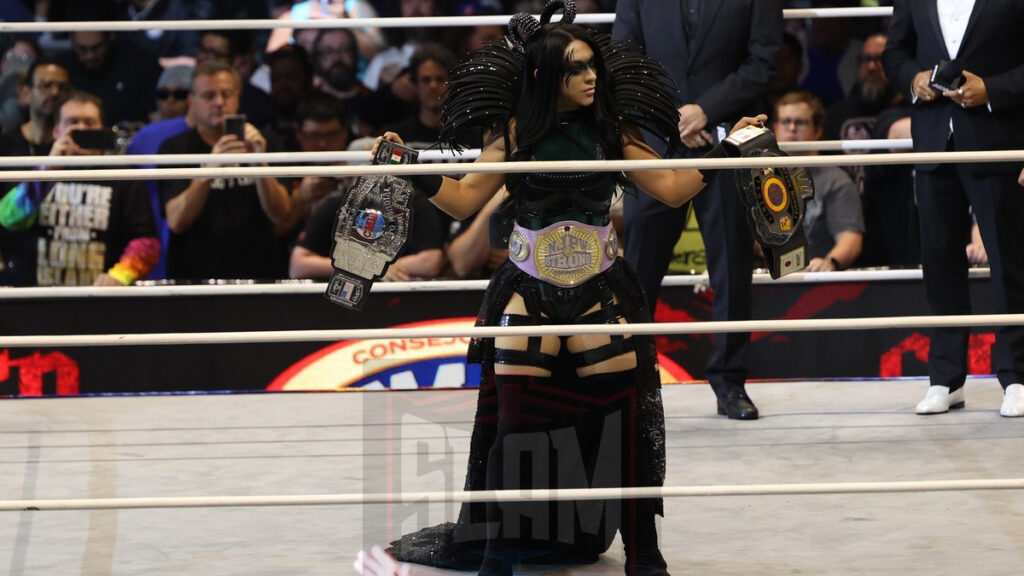 Stephanie Vaquer at AEW Forbidden Door at UBS Arena in Belmont Park, NY, on Long Island, on Sunday, June 30, 2024. Photo by George Tahinos, https://georgetahinos.smugmug.com