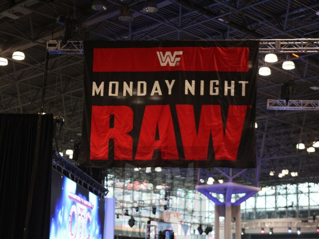 The original WWF Monday Night Raw banner on display at Fanatics Fest NYC, Friday, August 16 to Sunday, August 18, 2024, at the Jacob K. Javits Convention Center, in New York City Photo by George Tahinos, https://georgetahinos.smugmug.com