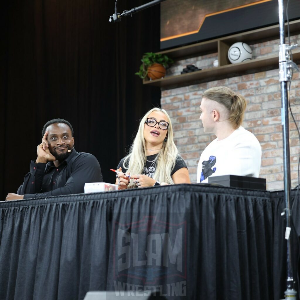 Big E and Liv Morgan at Fanatics Fest NYC, Friday, August 16 to Sunday, August 18, 2024, at the Jacob K. Javits Convention Center, in New York City Photo by George Tahinos, https://georgetahinos.smugmug.com