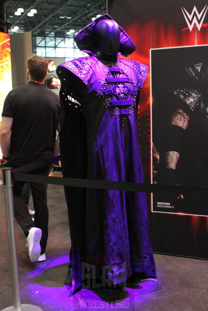 An outfit from The Undertaker on display at Fanatics Fest NYC, Friday, August 16 to Sunday, August 18, 2024, at the Jacob K. Javits Convention Center, in New York City Photo by George Tahinos, https://georgetahinos.smugmug.com