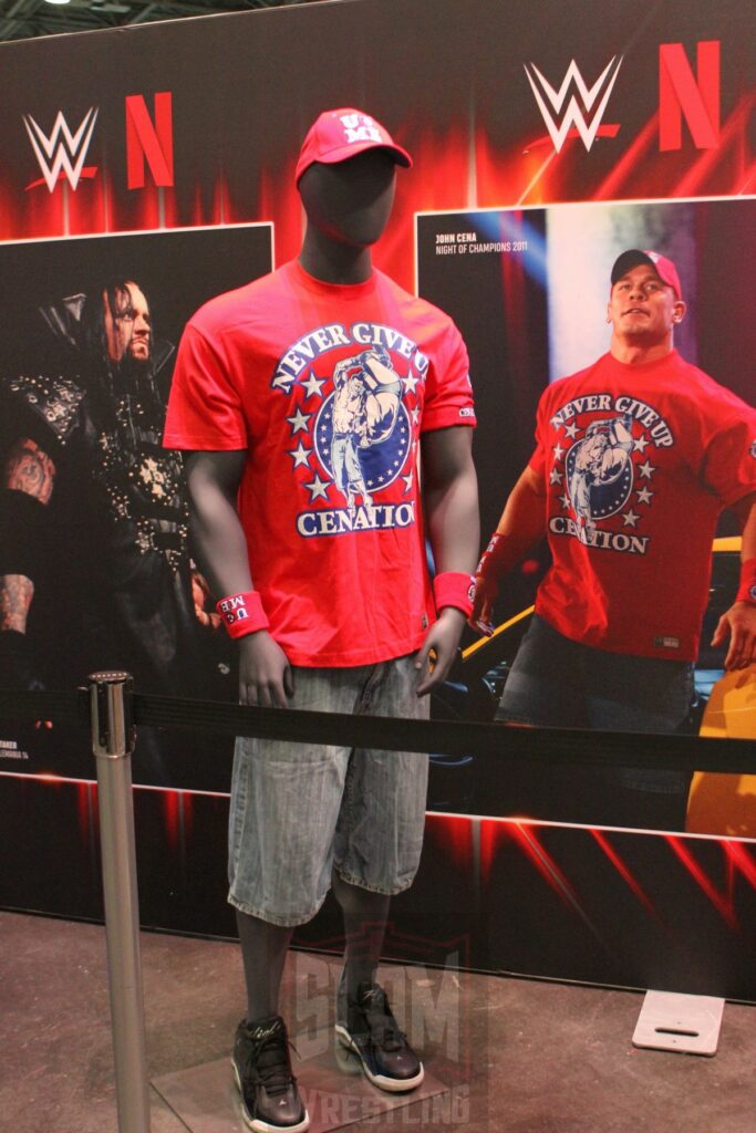 A John Cena outfit on display at Fanatics Fest NYC, Friday, August 16 to Sunday, August 18, 2024, at the Jacob K. Javits Convention Center, in New York City Photo by George Tahinos, https://georgetahinos.smugmug.com