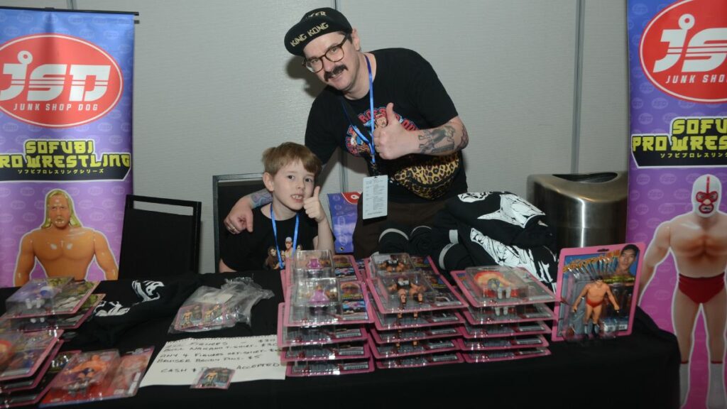 Junk Shop Dog (Adam McFarlane) and son at the Cauliflower Alley Club reunion at the Plaza Hotel & Casino in Las Vegas on Monday, August 19, 2024. Photo by Brad McFarlin