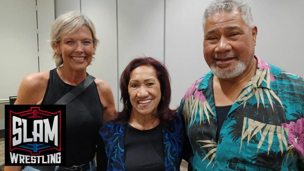 Paige Von Hess Sutherland, Ata Maivia and Haku at the Cauliflower Alley Club reunion at the Plaza Hotel & Casino in Las Vegas on Sunday, August 18, 2024. Facebook photo