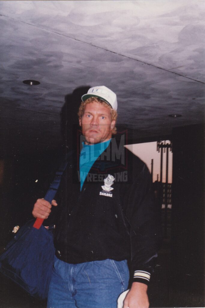 Sid Vicious stops for a photo before a WCW show in Buffalo, NY. Photo by Terry Dart