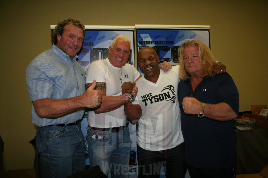 Sid Vicious, Brutus Beefcake, Mike Tyson and Greg Valentine in January 2012. Photo by Mike Lano, WReaLano@aol.com